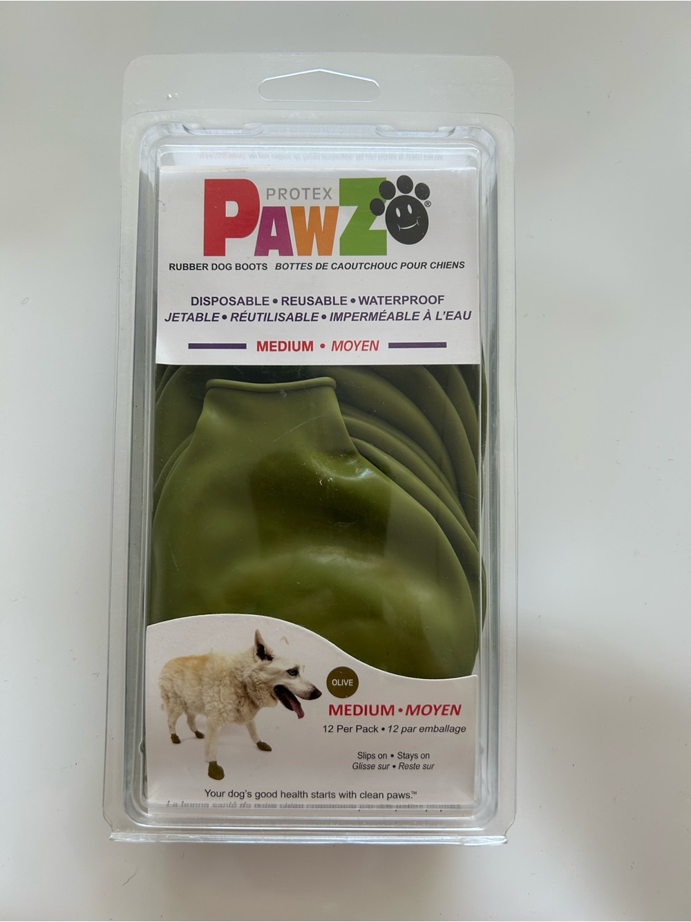 PAWZ Multicolor Packaged Rubber Dog Boots - Blue Paw Print